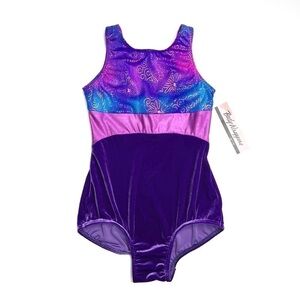 Body Wrappers Gymnastics Tank Leotard Girl’s Size 16 XL Purple Pink Blue New NWT